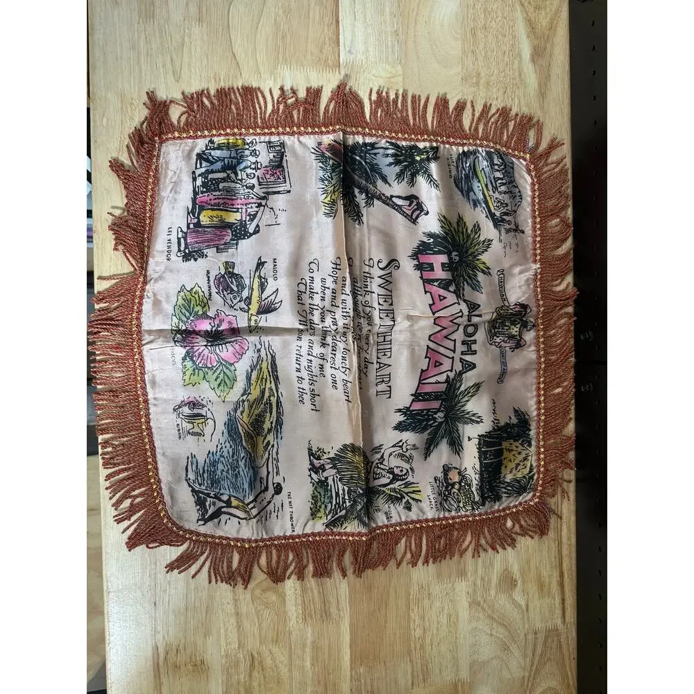 VINTAGE HAWAIIAN SOUVENIR WORLD WAR TWO PERIOD DECO PILLOWCASE LOT OF 3